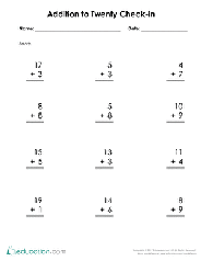 Your child will add the numbers in the top two blocks and write the answer on the bottom block. 1st Grade Addition Worksheets Free Printables Education Com