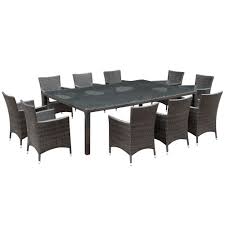 Bella Vista 11 Piece Outdoor Patio Dining Set Modern Outdoor Dining Sets Wicker Dining Tables Dining Furniture Sets