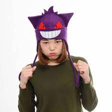 Gengar Fleece Hat Gengar Earflap Hat Gengar Anime Hat Manga Hat Cosplay Convention Hat Purple Gengar Hat Ani Pokemon Fashion Fleece Hats Fleece Hat