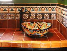 sink in spanish mediterranean bathroom