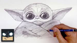 Star wars mandalorian the child baby yoda animatronic in hand. How To Draw Baby Yoda The Mandalorian Youtube