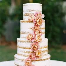 Vanilla bean cake with strawberry filling, and chocolate stout beer cake with peanut butter mousse filling. 36 Naked Wedding Cakes We Love