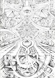 Transcendental Skull Coloring Pages Psychedelic Artwork Occult Art