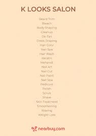 We specialize in aesthetics and hair services. K Looks Salon Menu And Price List For Sector 48 Gurgaon Nearbuy Com