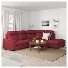 Lidhult Sectional 5 Seat Corner With Open End Lejde Red Brown Ikea Corner Sofa Sofa Back Cushions Brown Living Room