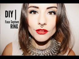 If you love the way a septum piercing looks but are unsure if you want a real piercing, you can easily make a fake septum piercing. Diy Faux Septum Ring Youtube
