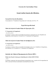 12 modelos de currículo (curriculum vitae) para baixar grátis e editar no word. Cel Ivan Oliveira Extrato Curriculum Vitae Seguranca Nacional Politica