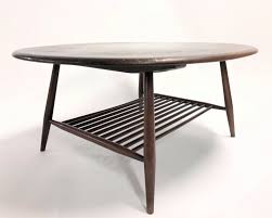 Handmade bone inlay oval shaped coffee table and centre table. Vintage Oval Coffee Table By Ercol 1960s 90433