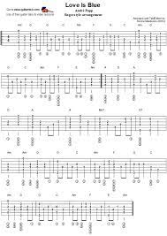 Love Is Blue Fingerstyle Guitar Tablature Guitar Tabs Fingerstyle Guitar Guitar Tabs Songs