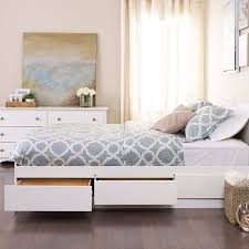 Amazon Com White Queen Mate S Platform Storage Bed With 6 Drawers Kitchen Dining Bett Lagerung Bett Mobel Bett Mit Schubladen