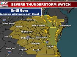 A severe thunderstorm watch is in effect for our area until 2:00am, june 15th. First Alert Weather Day Severe Storm Watch Until 9 Pm