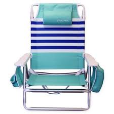 Nautica 5 Position Beach Chair In Coastal Stripe Blue Green Beach Chairs Folding Beach Lounge Chair Striped Beach Chair