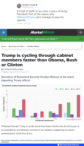 Trump Is Cycling Through Cabinet Members Faster Than Obama
