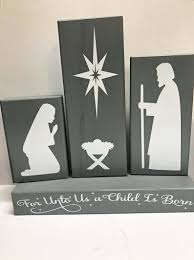 Joseph and mary remain in bethlehem rather than return to nazareth. Nativity Scene Wood Blocks Christmas Set Of 14 Baby Jesus Mary Etsy Wood Blocks Christmas Christmas Nativity Set Jesus Christmas Decorations