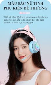 Tai nghe không dây chuyên game SY-T25 PHỐI MÀU kết nối bằng Bluetooth 5.3  có đèn led RGB với màu sắc tai nghe cực đẹp