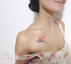 Birds Of Prey Flower Tattoo Lena Fedchenko Tattoos Bird Of Paradise Tattoo Tropical Flower Tattoos