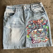 Jeans Painting Jeans Painting Kot Boyama Kizlar Kot Etek Kotlar