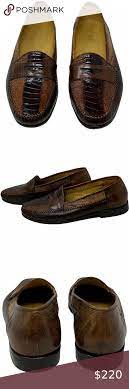 Maus Hoffman Brown Ostrich Leather Loafers 8 5 M Ostrich Leather Leather Loafers Loafers