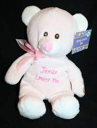 Hugfun Intl Pink Bear Jesus Loves Me Plush Singing Teddy Stuffed Animal New Tag Ebay Teddy Childhood Toys Animals