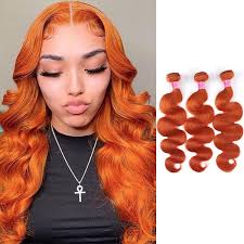 Ginger Body Wave Virgin Hair 3 Bundles 10A Colored Human Hair Sew In