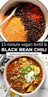 Black Bean And Lentil Soup Recipe Vegan Black Bean Chili Recipe Vegan Meal Plans Healthy Recipes Vegetarian Recipes