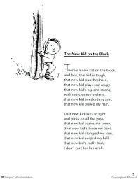 The New Kid On The Block Jack Prelutsky Hardcover Poetry For Kids Jack Prelutsky Poems Kids Poems