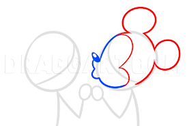 Printable classic minnie mickey pluto coloring page. How To Draw Minnie And Mickey Kissing Coloring Page Trace Drawing