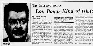 Lou Boyd, King of Trivia