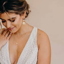 Collier goutte Scarlett, collier lariat, collier de mariée, collier de  mariage, collier en quartz rose, collier en or délicat, collier de la  mariée