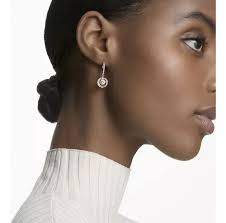 Swarovski Pendientes Brillantes Chapados En Oro Rosa, Chapa.