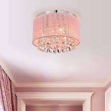 Maybe you would like to learn more about one of these? Lalula Pink Chandelier Drum Flush Mount Chandelier Crystal Ceiling Light Fixture 3 Light Bedroom Chandelier