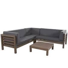Bioadvanced Fungus Control For Lawns Home Depot Noble House Oana Grey 4 Piece Wood Outdoor Sectional Set With Dark Grey Cushions 55319 The Home Depot In 2020 Outdoor Sectional Patio Sectional Noble House