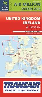 United Kingdom Ireland And Benelux Vfr Chart Uk Ireland And Benelux Air Million 2018 Includes Netherlands Airspace Editerra Vfruk2018