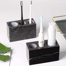 A toothbrush holder is specially designed to keep the toothbrush safe when not in use. Natural Marble Bathroom Electric Toothbrush Holder Toothpaste Holder Stand For Vanity Countertops Hollow Bottom Storage Holders Racks Aliexpress