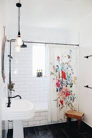 See more ideas about shower, curtains, printed shower curtain. White Bathroom With Flower Shower Curtain Bathroom Decor Apartment Small Small Apartment Bathroom Pretty Shower Curtains