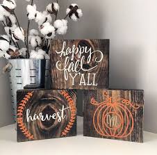 Fall Wood Block Set Trio Fall Decor Diy Fall Diy Diy Fall