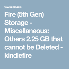 Fire 5th Gen Storage Miscellaneous Others 2 25 Gb That Cannot Be Deleted Kindlefire Fire Kindle Fire Storage