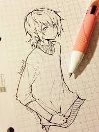 Sketching Anime On Graph Paper Anime Sketch Anime Drawings Drawings