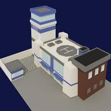 Low Poly Police Station Police Station Low Poly Cartoon Building
