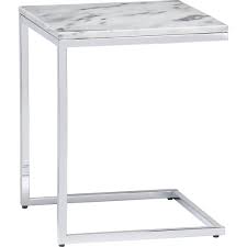 Smart Chrome C Table With White Marble Top Marble Top Side Table Marble End Tables C Table