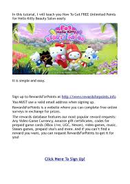 Pick your favorite ponies and play fun mini games to find six magical jewels! How To Get Free Unlimited Points For Hello Kitty Beauty Salon Easily By Someelse Issuu