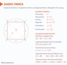 De øvrige sider kunne man have kaldt b og c, men de er ligegyldige, når vi skal finde arealet. Quadrat Online Berechnen Flacheninhalt Umfang Diagonale Flacheninhalt Mathe Formeln Mathematik Lernen