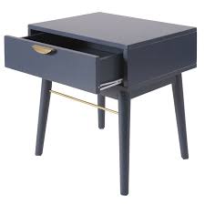 Table De Chevet 1 Tiroir Bleu Fonce Maisons Du Monde En 2020 Chambres Bleu Fonce Table De Chevet Mobilier De Salon
