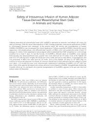 Safety of Intravenous Infusion of Human Adipose Tissue-Derived Mesenchymal  Stem Cells in Animals and Humans