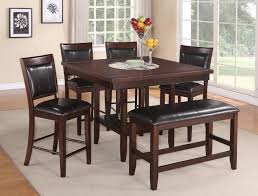 6 Pc Fulton Collection Brown Wood Finish Counter Height Dining Table Set With Lazy Counter Height Dining Table Set Counter Height Dining Table Dining Room Sets