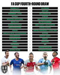 Fa cup 4th round draw. B R Football On Twitter The Fa Cup Fourth Round Draw Is Complete