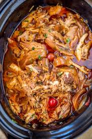 Season the cubed pork shoulder with salt and pepper and place the meat on top of onions. Slow Cooker Dr Pepper Pulled Pork Dinner Then Dessert