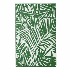 In an updated multi tropical leaf pattern, this rug comes in several sizes to compliment any living space. Catalpa Indoor Outdoor Palm Leaf Rug Green White La Redoute Interieurs La Redoute