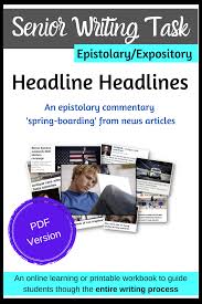Senior Narrative Writing Task Headline Headlines Pdf Only In 2020 Writing Tasks Narrative Writing Online Student