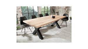 table design industrielle 240 cm favia 2 bois massif de chene pieds en metal home decor furniture home